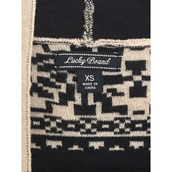Lucky Brand Aztec Tribal Western Print Waterfall Cardigan - Size XS - Picture 4 of 6